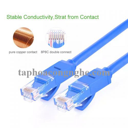 Ugreen 20157 0.5M Màu xanh Cáp mạng LAN CAT6 UPT NW102 30020157